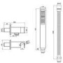 Gunmetal Grey 2 Outlet Wall Mounted Thermostatic Mixer Shower Set with Hand Shower - Arissa