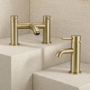 Brushed Brass basin tap and bath filler tap pack - Arissa