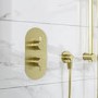 ONLY OPENED - Brushed Brass 1 Outlet Concealed Thermostatic Shower Valve with Dual Control - Arissa