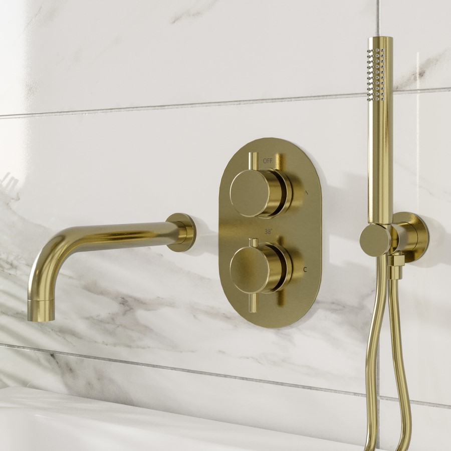 Brushed Brass Bracket with Hose - Arissa