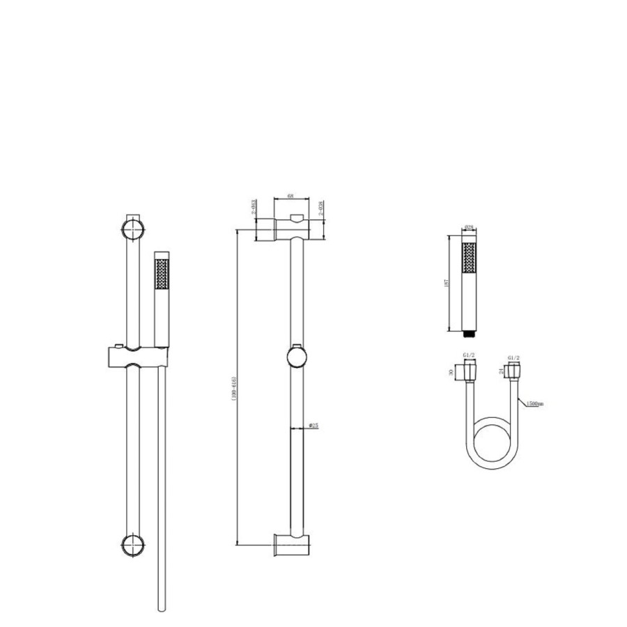ONLY OPENED - Brushed Brass Thermostatic Mixer Shower with Slider Riser Rail Kit - Arissa