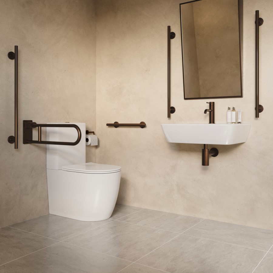 Bronze Bathroom Grab Rails Set of 6 - Arissa