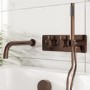 Brushed Bronze 2 Outlet Thermostatic Mixer Shower Set with Bath Filler Spout and Integrated Hand Shower - Arissa