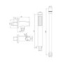 Chrome 3 Outlet Wall Mounted Thermostatic Mixer Shower Set With Hand Shower and Pencil Bath Filler Spout - Arissa