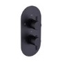 Matt Black 1 Outlet Concealed Thermostatic Duel Control Shower Valve And Overflow Bath Filler - Arissa