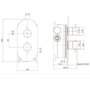 Matt Black 1 Outlet Concealed Thermostatic Duel Control Shower Valve And Overflow Bath Filler - Arissa