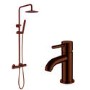 Brushed Bronze Shower & Basin Mixer Tap Set - Arissa