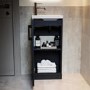 400mm Black Freestanding Cloakroom Vanity Unit with Basin and Chrome Handle - Ashford