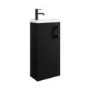 400mm Black Freestanding Cloakroom Vanity Unit with Basin and Black Handle - Ashford