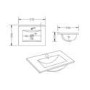 500mm Black Freestanding Cloakroom Vanity Unit with Basin and Brass Handles - Ashford
