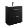 800mm Black Freestanding Vanity Unit with Basin and Chrome Handles - Ashford