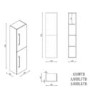 Double Door Black Wall Mounted Tall Bathroom Cabinet with Black Handles 350 x 1400mm - Ashford