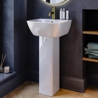 450mm Full Pedestal Cloakroom Basin with 1 Tap Hole - Atlanta