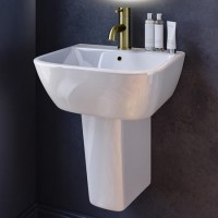 450mm Semi Pedestal Cloakroom Basin with 1 Tap Hole - Atlanta