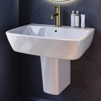 600mm Semi Pedestal Basin with 1 Tap Hole - Atlanta