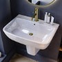600mm Semi Pedestal Basin with 1 Tap Hole - Atlanta