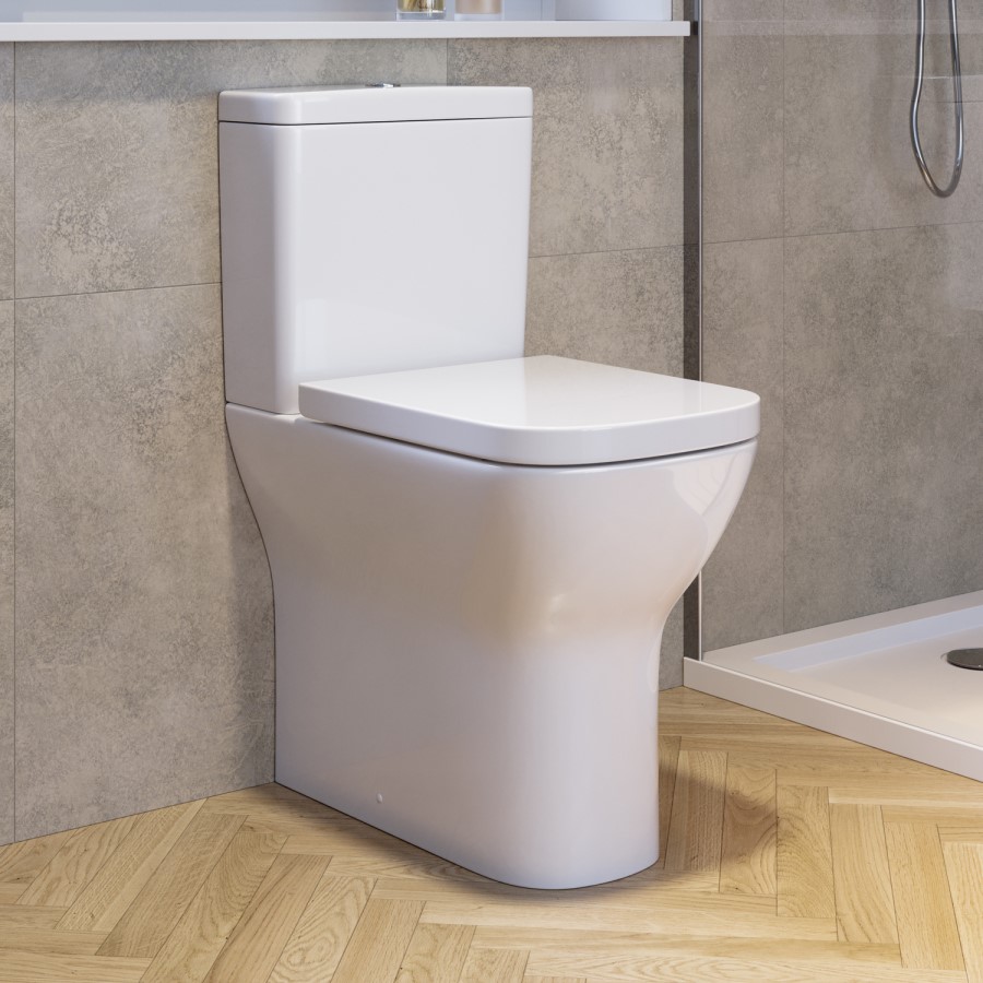 Close Coupled Rimless Closed Back Comfort Height Toilet with Soft Close Seat - Austin