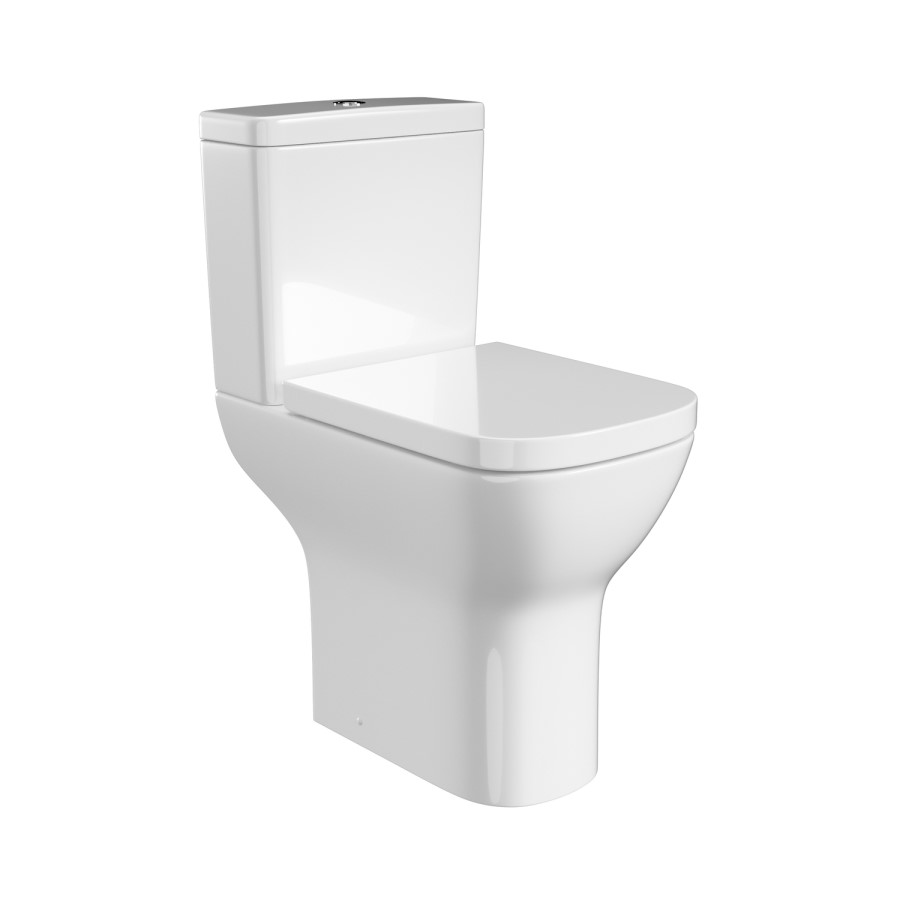 Close Coupled Rimless Open Back Toilet with Soft Close Seat - Austin
