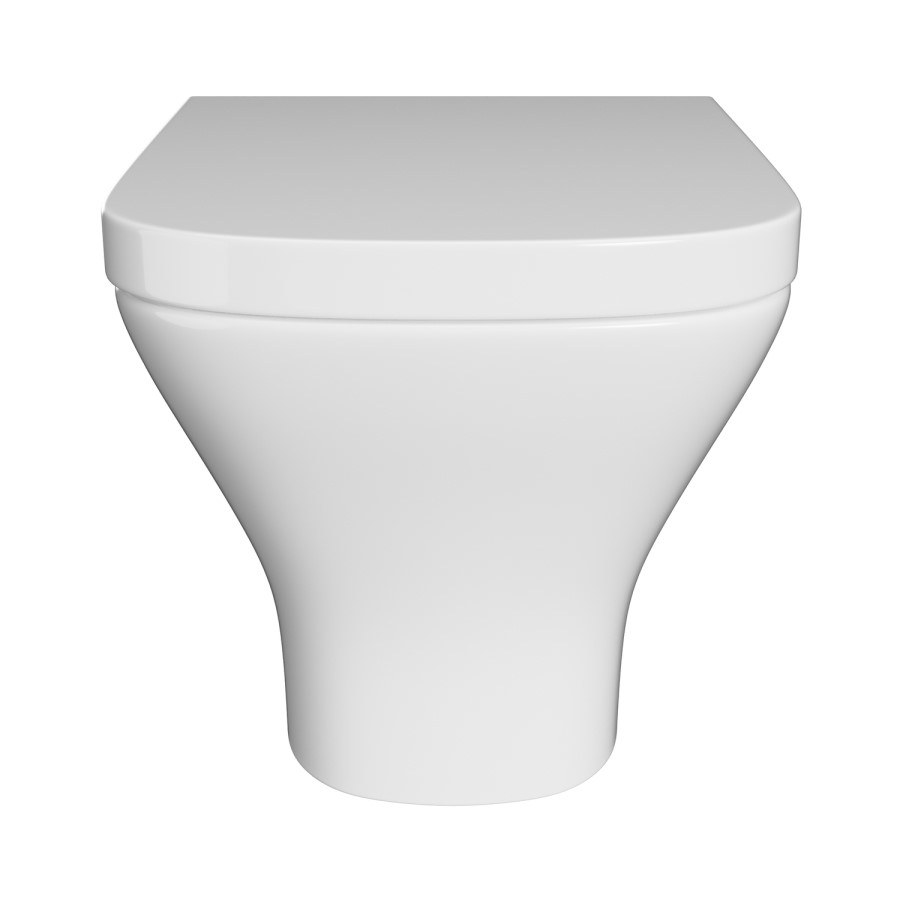 Wall Hung Rimless Toilet with Soft Close Seat, Brushed Bronze Pneumatic Flush Plate, 820mm Frame & Cistern - Austin