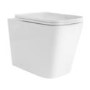 1100mm Beige Left Hand Toilet and Sink Unit with Square Toilet and Black Fittings - Bali