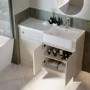 1100mm Beige Right Hand Toilet and Sink Unit with Chrome Fittings - Unit & Basin Only - Bali