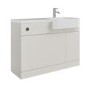 1100mm Beige Right Hand Toilet and Sink Unit with Chrome Fittings - Unit & Basin Only - Bali