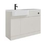 1100mm Beige Left Hand Toilet and Sink Unit with Black Fittings - Unit & Basin Only - Bali