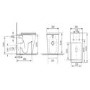 1100mm Black Right Hand Toilet and Sink Unit with Square Toilet and Brass Fittings - Bali