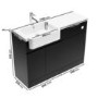 1100mm Black Left Hand Toilet and Sink Unit with Chrome Fittings - Unit & Basin Only - Bali