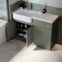 1100mm Green Left Hand Toilet and Sink Unit with Chrome Fittings - Unit & Basin Only - Bali