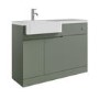 1100mm Green Left Hand Toilet and Sink Unit with Chrome Fittings - Unit & Basin Only - Bali