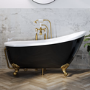 Brushed Brass Traditional Exposed Shallow Seal Bath Trap & Pipe - Park Royal