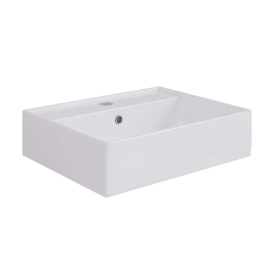 White Rectangular Countertop Basin 497mm - Bowen