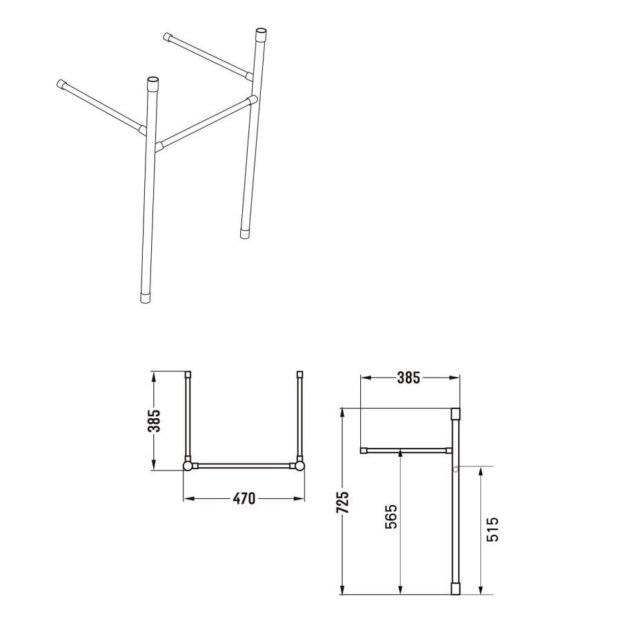 500mm 1 Tap Hole Basin with Black Wash Stand - Bowen