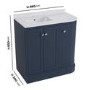 900mm Blue Curved Left Hand Corner Freestanding Vanity Unit with Basin – Bowland