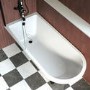 Freestanding Single Ended Shower Bath with Black Feet & Bath Screen - Park Royal