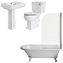 Traditional Chrome Shower Bath Suite with Toilet & Basin - Park Royal