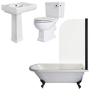 Traditional Black Shower Bath Suite with Toilet & Basin - Park Royal
