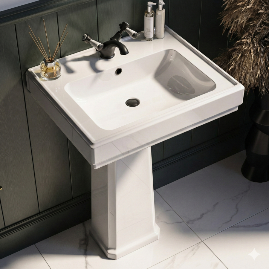 Traditional Black Shower Bath Suite with Toilet & Basin - Park Royal