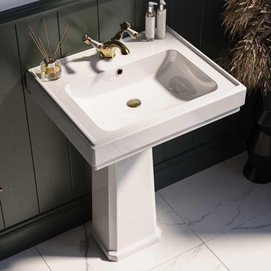 Traditional Brass Shower Bath Suite with Toilet & Basin - Park Royal