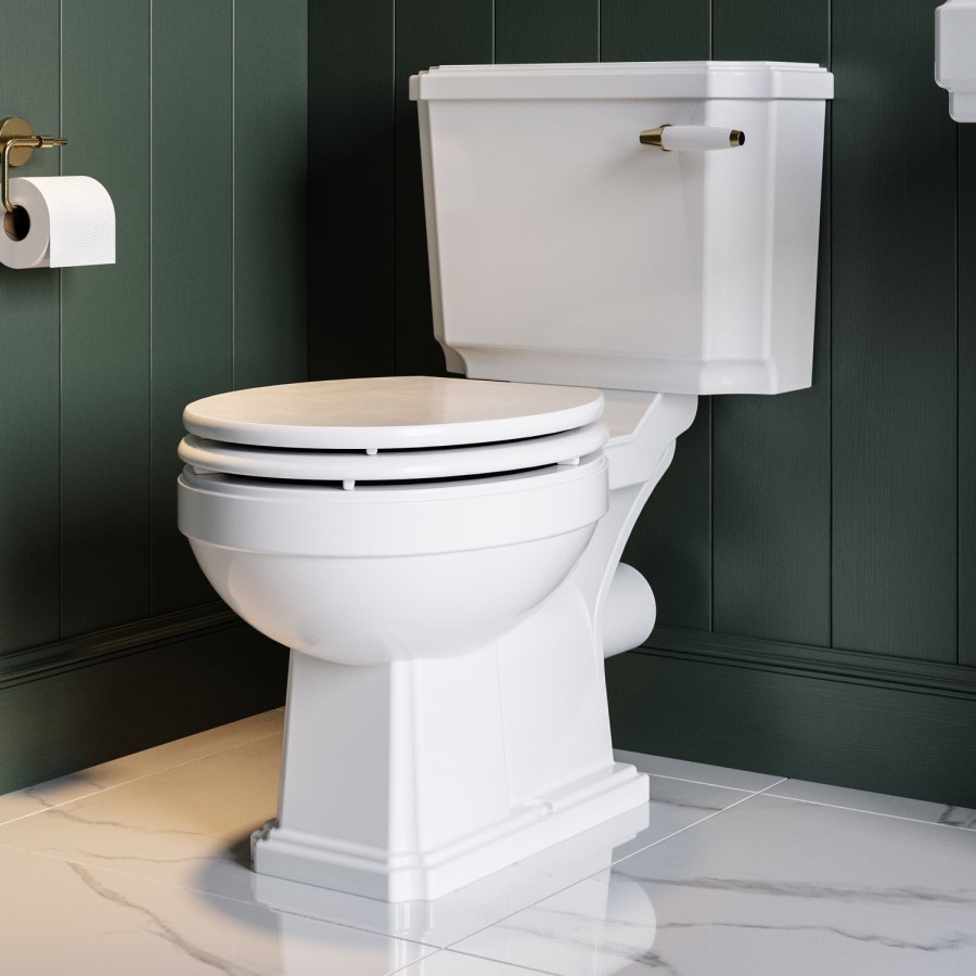 Traditional Brass Shower Bath Suite with Toilet & Basin - Park Royal