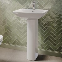 550mm Full Pedestal Basin with 1 Tap Hole - Palma