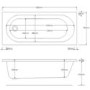Single Ended Shower Bath with Front Panel & Brushed Brass Screen 1500 x 700mm - Alton