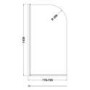 Single Ended Shower Bath with Front Panel & Brushed Brass Screen 1500 x 700mm - Alton