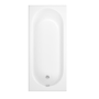 Single Ended Shower Bath with Front Panel and Hinged Black Bath Screen 1600 x 700mm - Alton