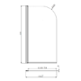 Single Ended Shower Bath with Front Panel and Hinged Black Bath Screen 1600 x 700mm - Alton