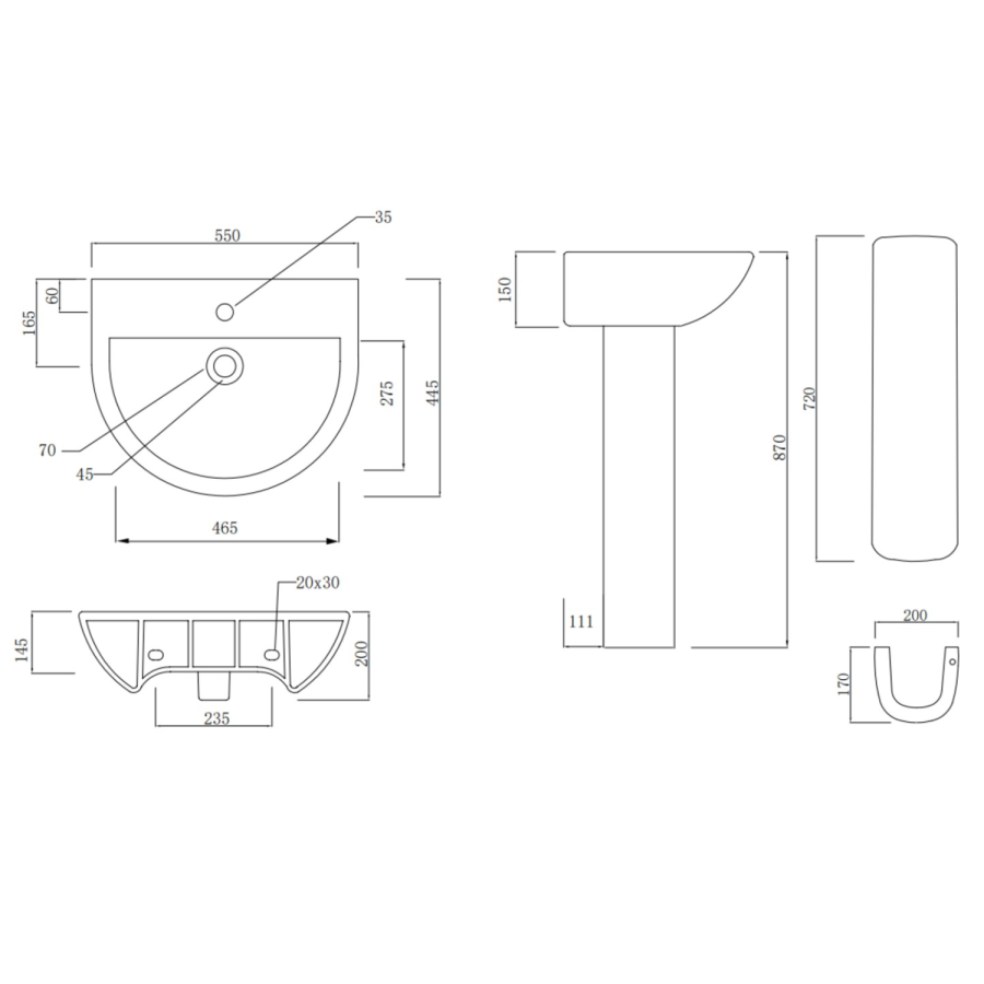 1600mm Straight Bath Suite with Toilet, Basin & Panels - Alton