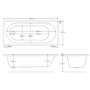 1700mm Chrome Shower Bath Suite with White Toilet & Sink Unit - Alton