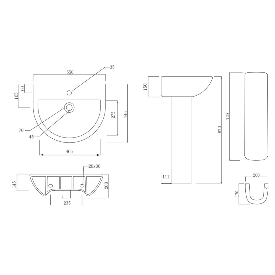 Single Ended 1700mm Shower Bath with Toilet Basin Panels and Bath Screen - Alton