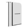 Freestanding Single Ended Right Hand Corner Shower Bath with Black Bath Screen with Fixed Panel &  Towel Rail  1500 x 740mm - Kona